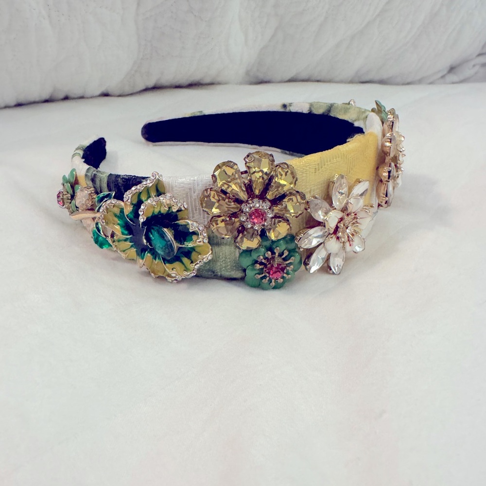Floral rhinestones headband
